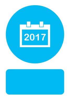 Resimli Simge Arka Planda İzole - Kare Takvim Yılı