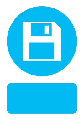 Resimli Simge Arka Planda İzole - Küçük Disket