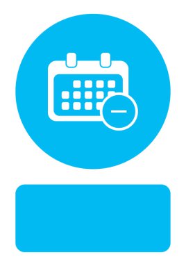 Resimli Simge Arka Planda İzole - Yuvarlak Takvim Rem