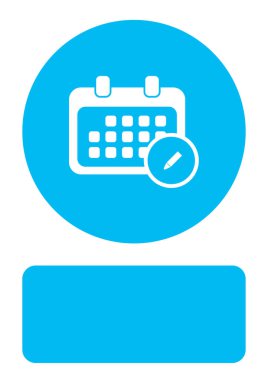 Resimli Simge Arka Planda İzole - Yuvarlak Takvim Edi