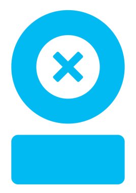 Resimli Simge Arka Planda İzole - Yuvarlak Çapraz Seçili