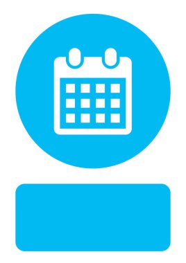 Resimli Simge Arka Planda İzole - Aylık Takvim