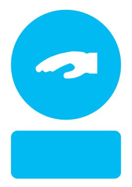Resimli Simge Arka Planda İzole - El Avuç Aşağı