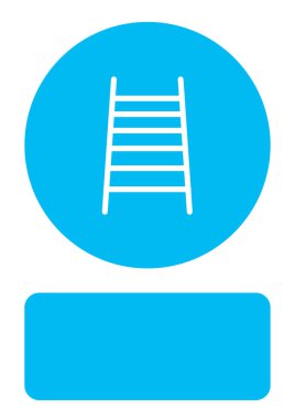 Resimli Simge Arka Planda İzole - Yangın Merdiveni