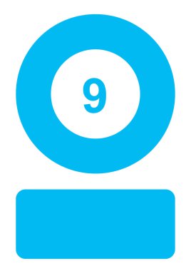 Resimli Simge Arka Planda İzole - Daire 9 Dolu