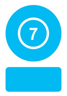 Resimli Simge Arka Planda Yalıtılmış - Circle 7 Anahat