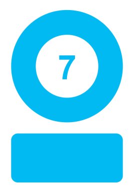 Resimli Simge Arka Planda İzole - Daire 7 Dolu