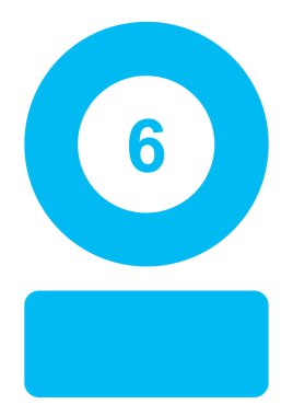 Resimli Simge Arka Planda İzole - Daire 6 Dolgulu