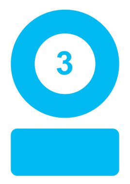 Resimli Simge Arka Planda İzole - Daire 3 Dolu