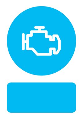 Resimli Simge Arka Planda İzole - Motor Işıklarını Kontrol Et