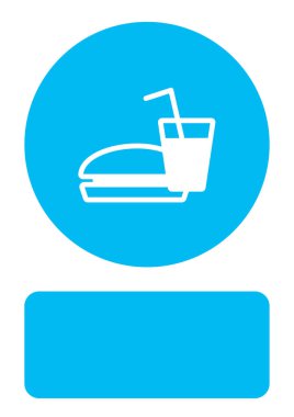 Resimli Simge Arka Planda İzole - Burger ve İçecek
