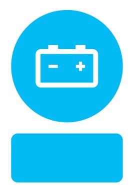 Resimli Simge Arka Planda İzole - Pil Uyarısı