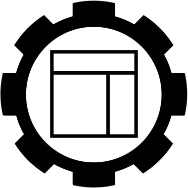 Resimli Simge Arka Planda İzole - Web Wireframe Split 