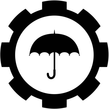 Resimli Simge Arka Planda İzole - Şemsiye