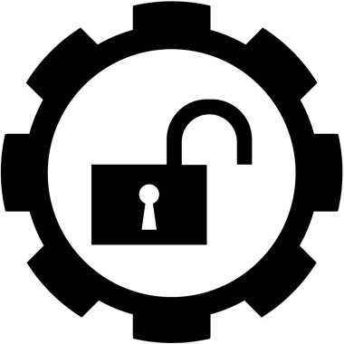 Resimli Simge Arka Planda İzole - Unlock