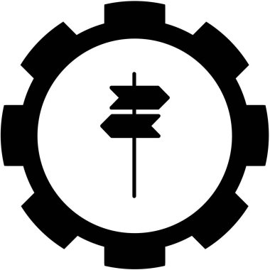 Resimli Simge Arka Planda İzole - Tabela Sağ Sol