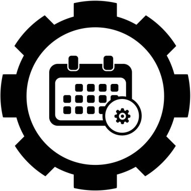 Resimli Simge Arka Planda İzole - Yuvarlak Takvim Con