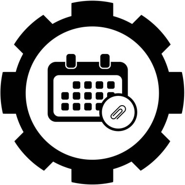 Resimli Simge Arka Planda İzole - Yuvarlak Takvim Att