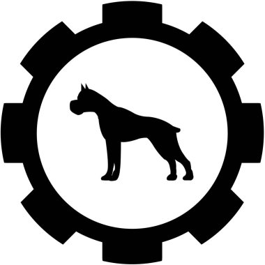 Resimli Simge Arka Planda İzole - Pitbull Guard Dog