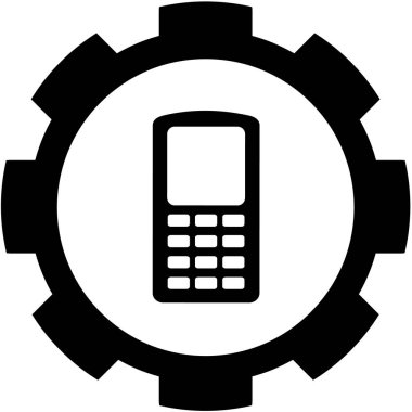 Resimli Simge Arka Planda İzole - Cep Telefonu Walkie 