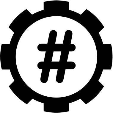 Resimli Simge Arka Planda İzole - Hashtag