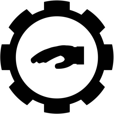 Resimli Simge Arka Planda İzole - El Avuç Aşağı