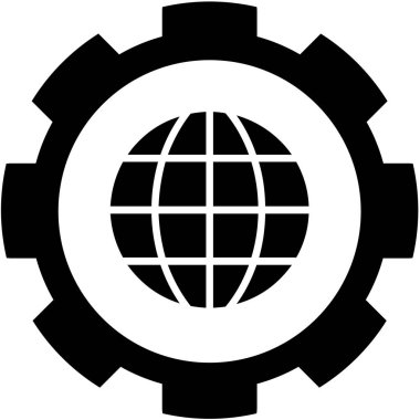 Resimli Simge Arka Planda İzole - Globe Filled In