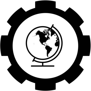Resimli Simge Arka Planda İzole - Globe North America 
