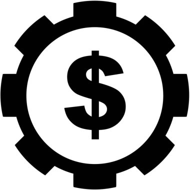 Resimli Simge Arka Planda İzole - Dolar İşareti