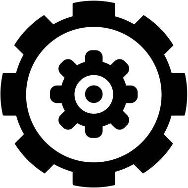 Resimli Simge Arka Planda İzole - Dişli