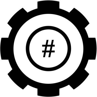 Resimli Simge Arka Planda Yalıtılmış - Circle Hash Anahattı