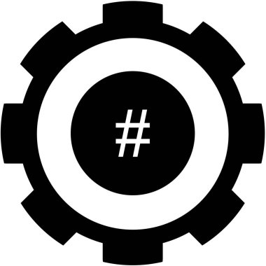 Resimli Simge Arka Planda İzole - Daire Hash Dolu