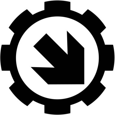 Resimli Simge Arka Planda İzole - Sağ Aşağı Ok