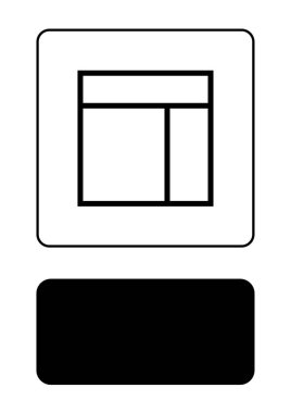 Resimli Simge Arka Planda İzole - Web Wireframe Split 