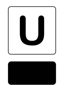 Resimli Simge Arka Planda İzole - U