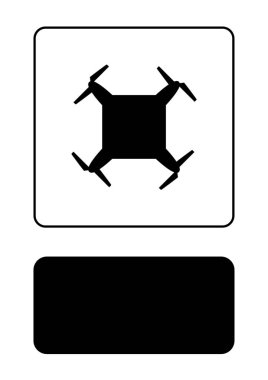 Resimli Simge Arka Planda İzole - Kare Drone