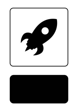 Resimli Simge Arka Planda İzole - Uzay Roketi