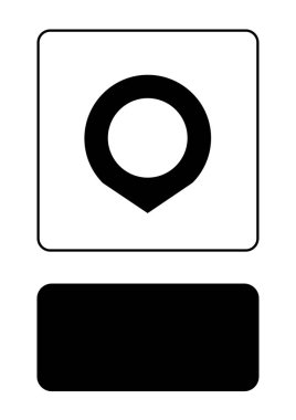 Resimli Simge Arka Planda İzole - Kısa Harita İşaretçisi Op