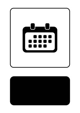 Resimli Simge Arka Planda İzole - Yuvarlak Takvim