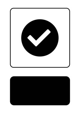 Resimli Simge Arka Planda İzole - Yuvarlak Onay Seçili