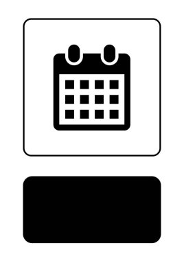 Resimli Simge Arka Planda İzole - Aylık Takvim