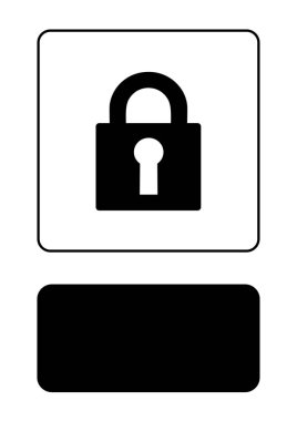 Resimli Simge Arka Planda İzole - Kilit