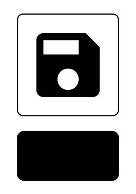 Resimli Simge Arka Planda İzole - Büyük Disket