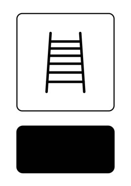 Resimli Simge Arka Planda İzole - Yangın Merdiveni