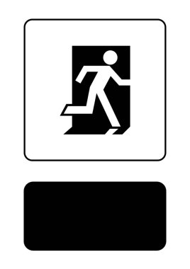 Resimli Simge Arka Planda İzole - Yangın Çıkışı