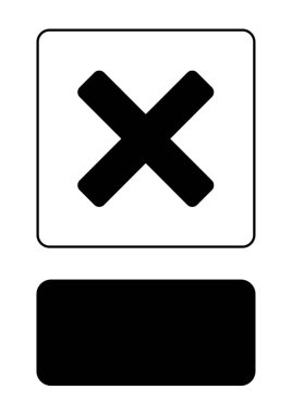 Resimli Simge Arka Planda İzole - Çapraz