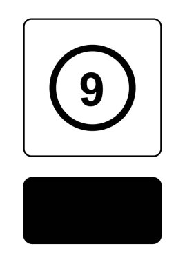 Resimli Simge Arka Planda Yalıtılmış - Daire 9 Anahat