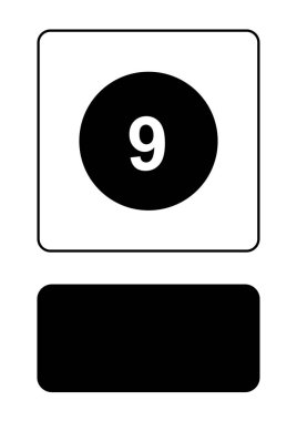 Resimli Simge Arka Planda İzole - Daire 9 Dolu