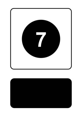 Resimli Simge Arka Planda İzole - Daire 7 Dolu