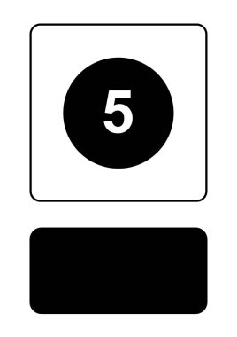 Resimli Simge Arka Planda İzole - Daire 5 Dolgulu